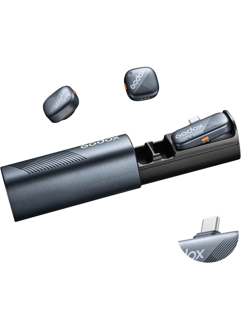 Godox Cube-S 2-Person Wireless Microphone System BLACK (TYBE-C) + GHM-001 microphone handheld adapter - Image 5